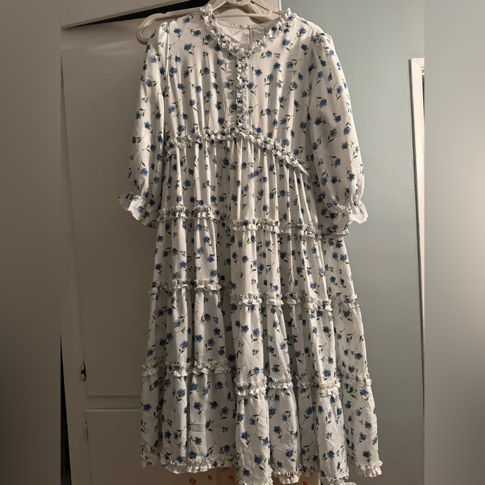 Dainty Jewells Floral Ruffle Midi Dress